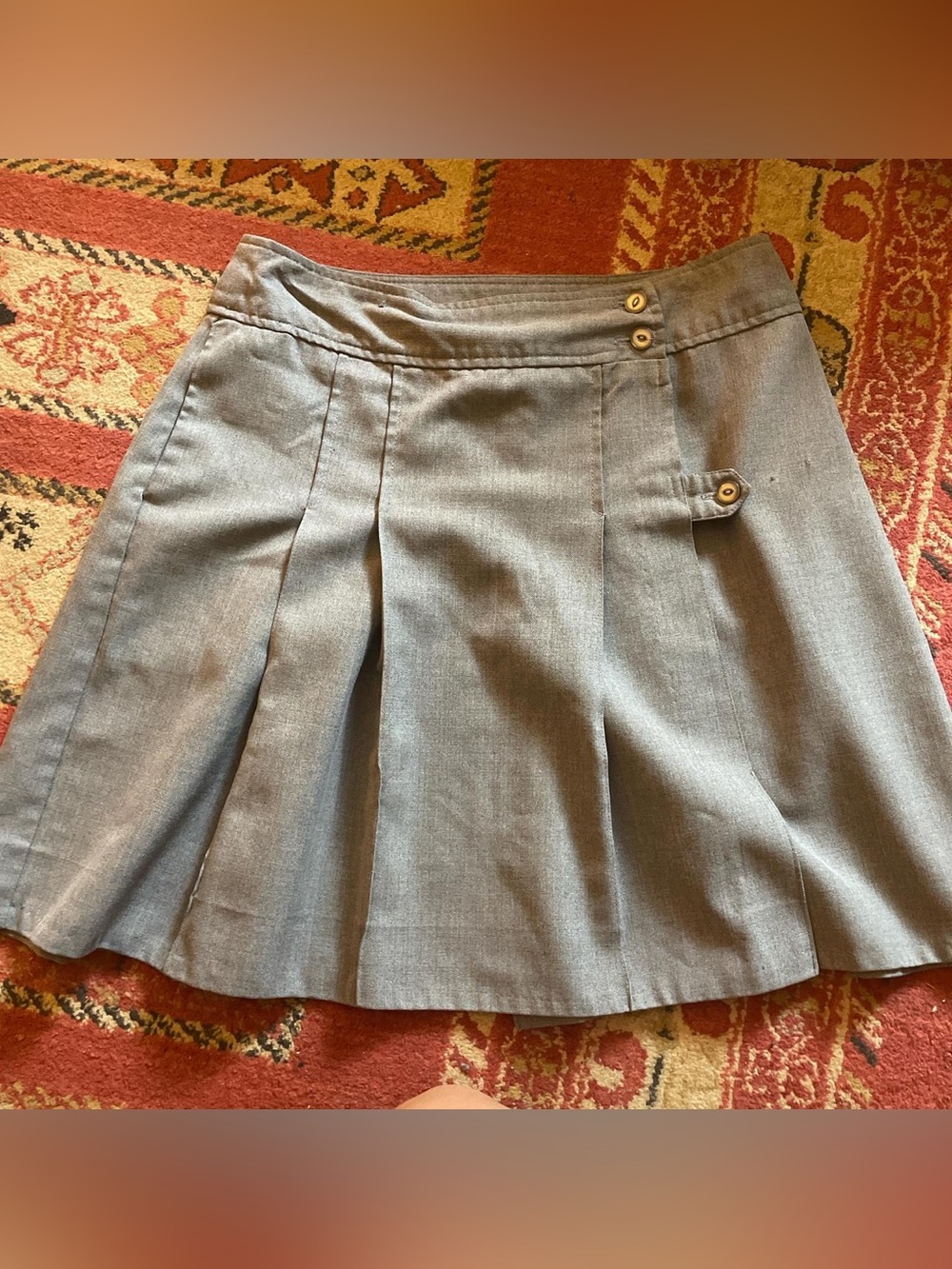 Classic Gray Pleated Women's Skirt